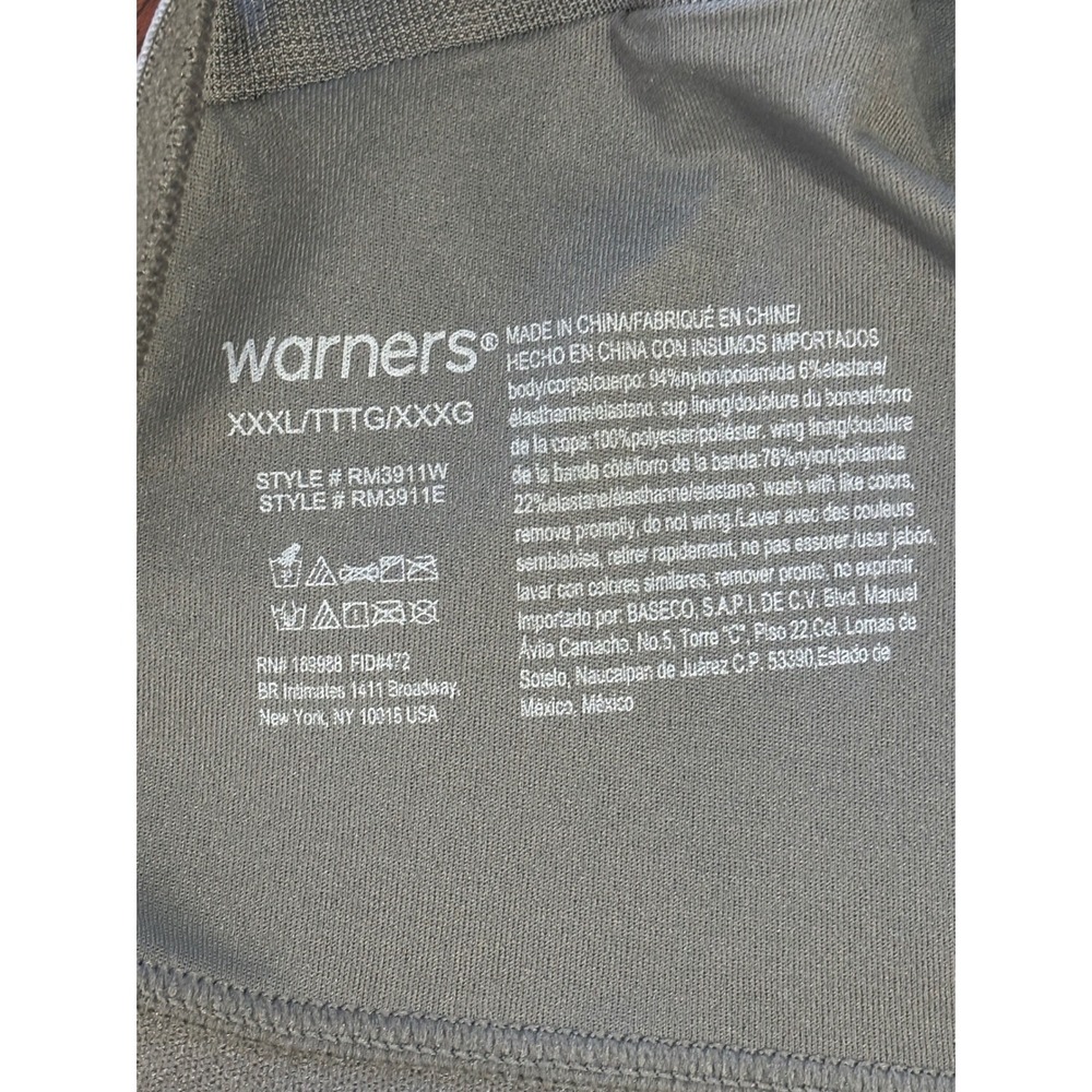 Warners Blissful Benefits Wireless Comfort Bra XXXL Smoothing Lightly Padded - Picture 5 of 6